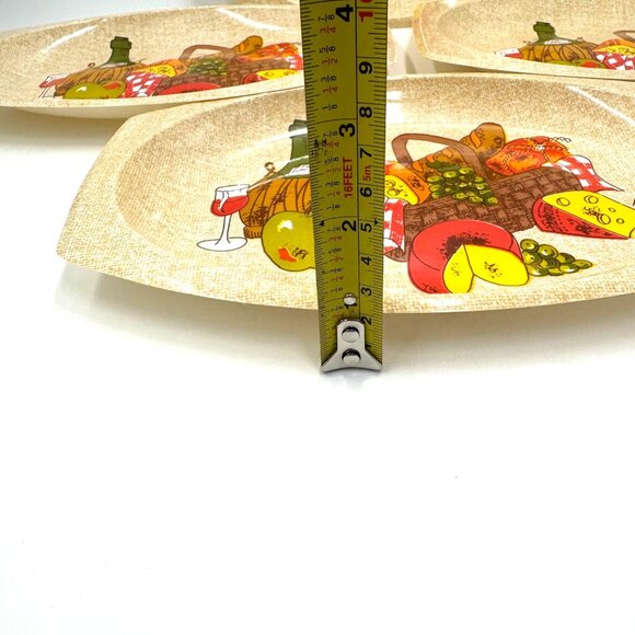 Vtg Retro Charcuterie Meat Cheese Oval Snack Serving Trays set of 4 Party - Picture 7 of 12